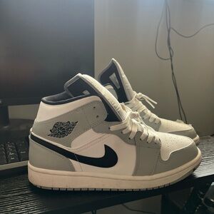 Nike Air Jordan Mid - White and Gray with Black Accents